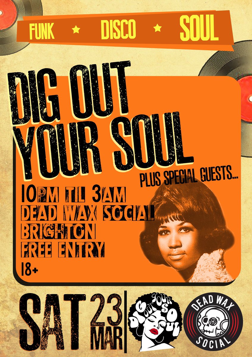 DOYSOfficial's tweet photo. We’re playing some #Funk #Disco #Soul #Vinyl at @DeadWaxSocial #Brighton in March. Can’t wait for this one! 🎶 https://t.co/bxZTutQh9x