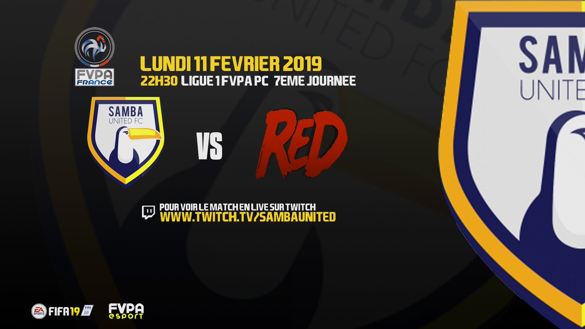 Samba United (@sambautd) on Twitter photo Après une semaine compliqué place à celle qui sera sûrement décisive pour la suite.
🏆<a href="/FVPAeSport/">FVPA Esport</a>
🆚#redesport
📺twitch.tv/sambaunited
#GOSAMBA Après une semaine compliqué place à celle qui sera sûrement décisive pour la suite.
🏆<a href="/FVPAeSport/">FVPA Esport</a>
🆚#redesport
📺twitch.tv/sambaunited
#GOSAMBA