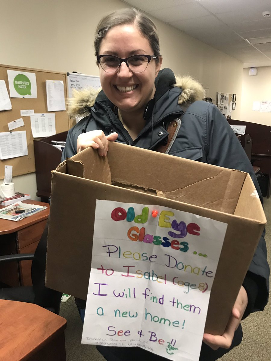 MelindaCheevers's tweet photo. After writing a story about a young Vineland girl who is collecting glasses for the Beamsville &amp; District Lions Club, @BethAudet decided to take up a collection here in the @NiagarathisWeek office. https://t.co/koNyfxi63z