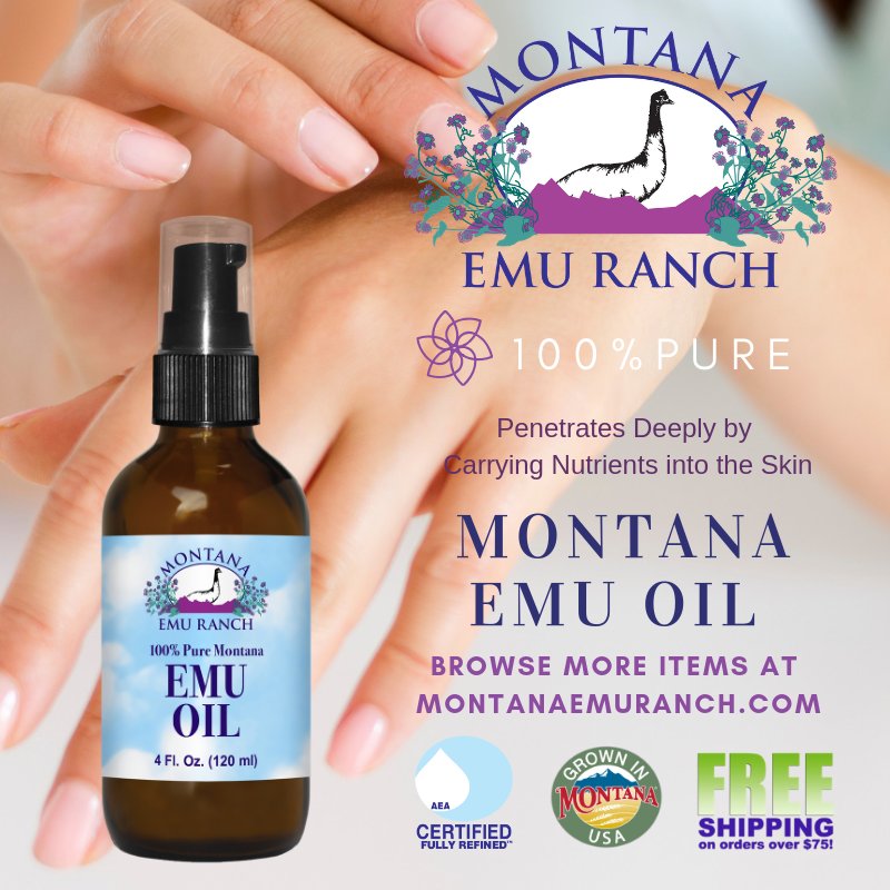 RanchEmu's tweet photo. Our Emu Oil is a very deep penetrating moisturizer that can be applied anywhere else on the body that needs moisture. https://t.co/jGhB0JQPtX…/113.htm
#montanaemuranch #emulove #emuoil #pureemuoil #madeinmontana #madeinmt #beauty #dryskin #moisterizer #health #beautycare https://t.co/0mLegnoHDL