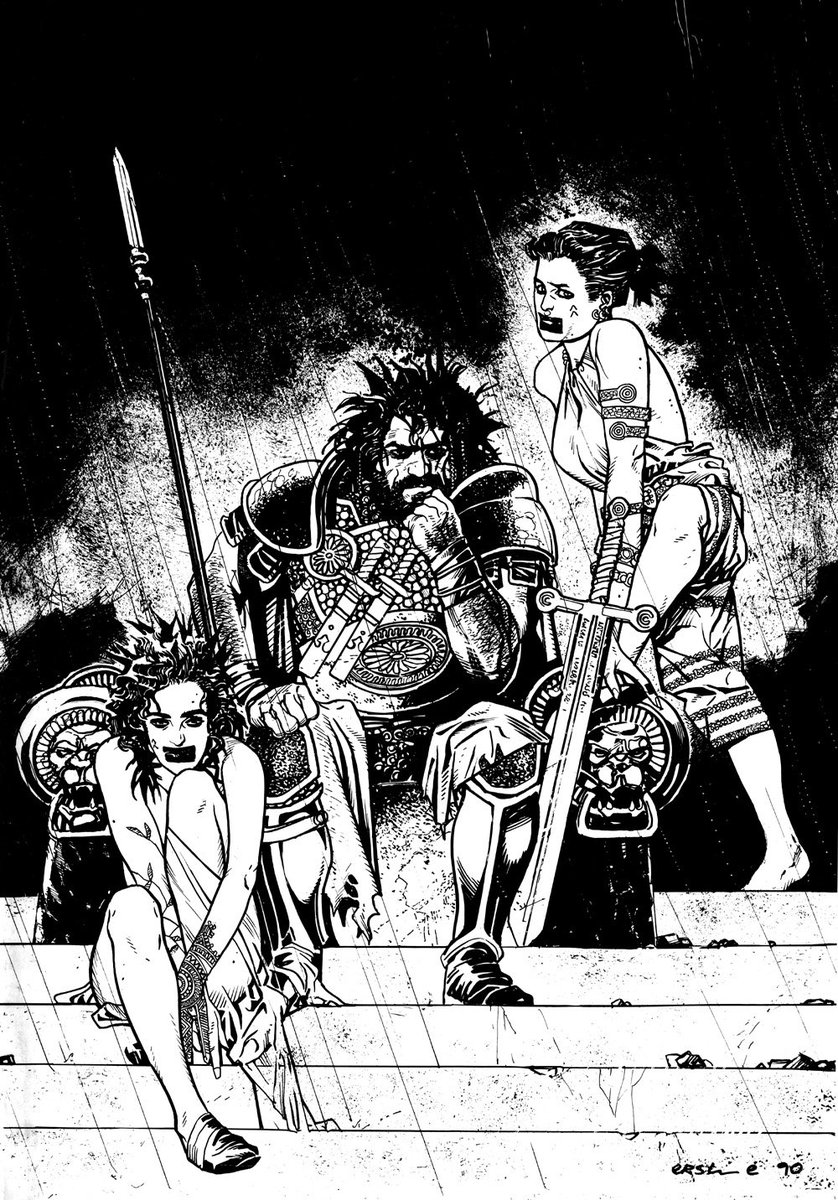 garyerskine's tweet photo. Not Conan. Thirty years ago when I had No Fear of the page I could draw anything. Need to listen to my instincts more again.
#GawainTheGreenKnight #KnightsOfPendragon #MARVEL https://t.co/3CDp04I1xi