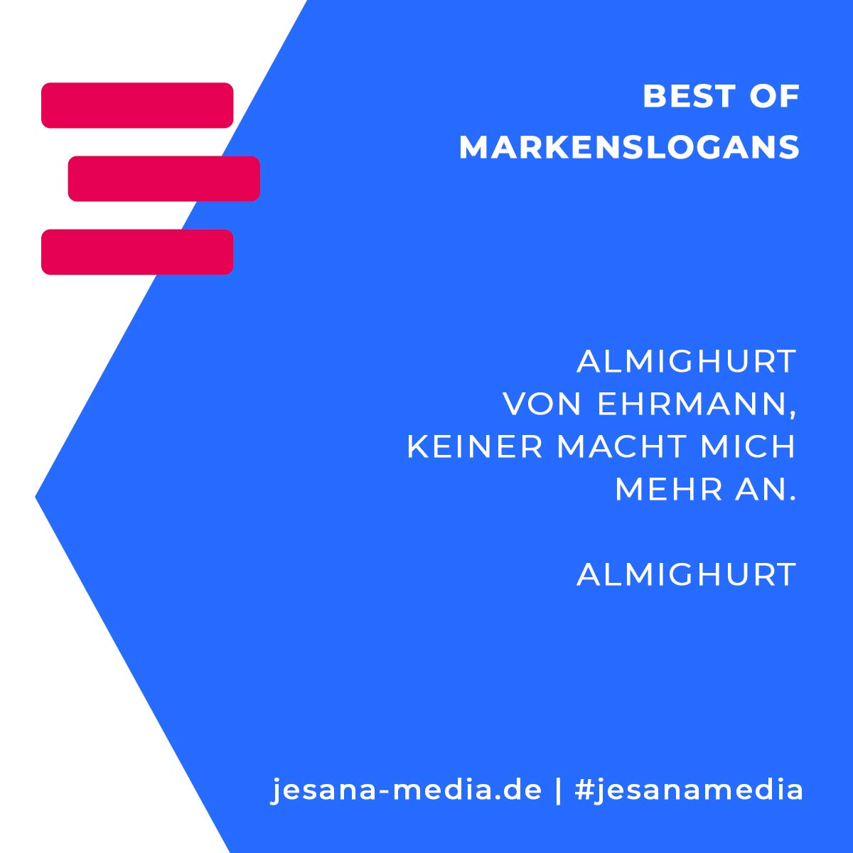 JesanaMedia's tweet photo. +++ #OnlineMarketing | Bekannte Werbeslogans 😎 +++

https://t.co/0Q2D8yUZRC
https://t.co/DJUl5PT6Cr

#freelancer #startup #gruenderszene #konstanz #bodensee #network #socialmedia #jesanamedia #mehrkonstanzimleben #marketingeinfacherklärt #marketingtipps #marketing https://t.co/xhsoidsRdL