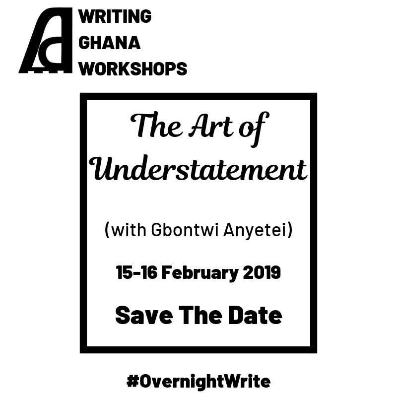 WritingGHANA's tweet photo. Meanwhile, #fiction writers, don't forget you can tighten your game with @gbontwianyetei at our next #OvernightWrite just AFTER #ValentinesDay - even if you're venting you can do it with the #ArtOfUnderstatement! DM us to get involved!

#writing 
#workshop 
#Accra https://t.co/xXZJfbYofC