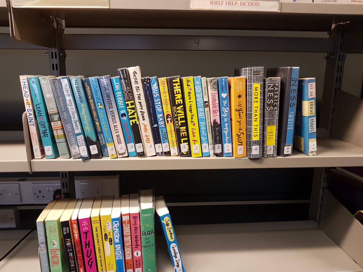 StPauls_Library's tweet photo. The library's mental health support collection is growing! More non-fiction books will be added tomorrow, but there is also a great range of fiction. Look for the #shelfhelp signs. https://t.co/zcytoQAb9b