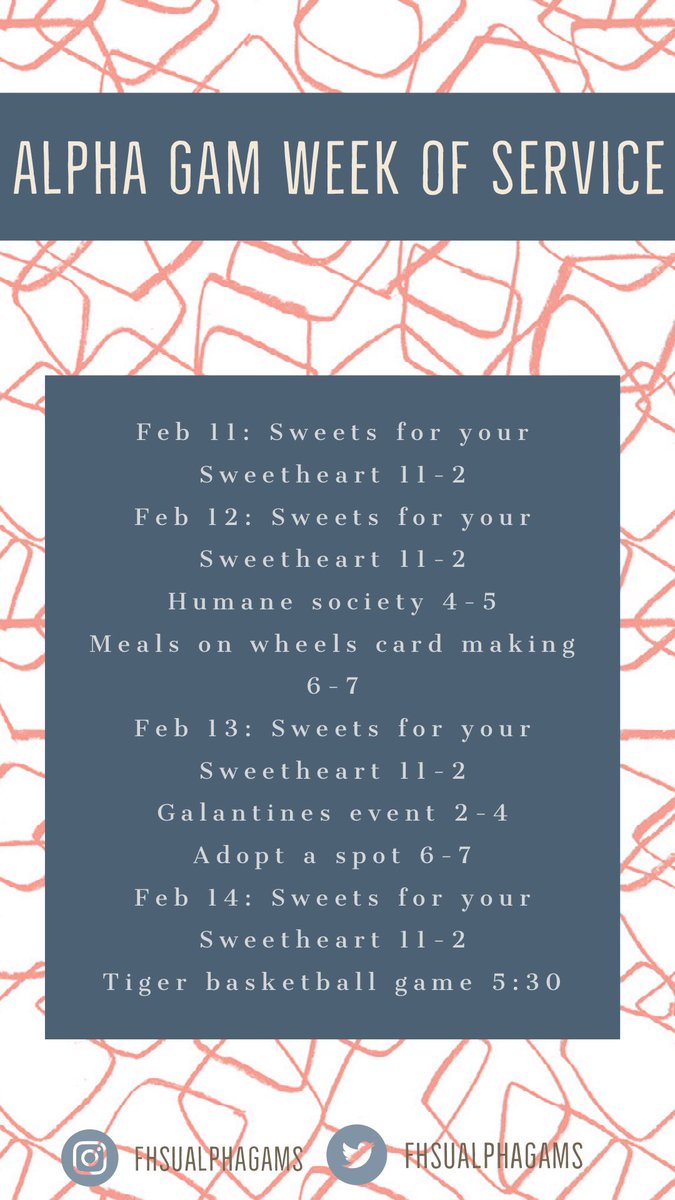 FHSUAlphaGams's tweet photo. Alpha gam week of service is this week!! Come see us in the union and buy some valentines to supporting fighting hunger!! https://t.co/WHgDBevvYm