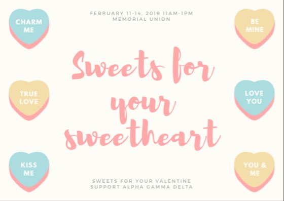 FHSUAlphaGams's tweet photo. Alpha gam week of service is this week!! Come see us in the union and buy some valentines to supporting fighting hunger!! https://t.co/WHgDBevvYm