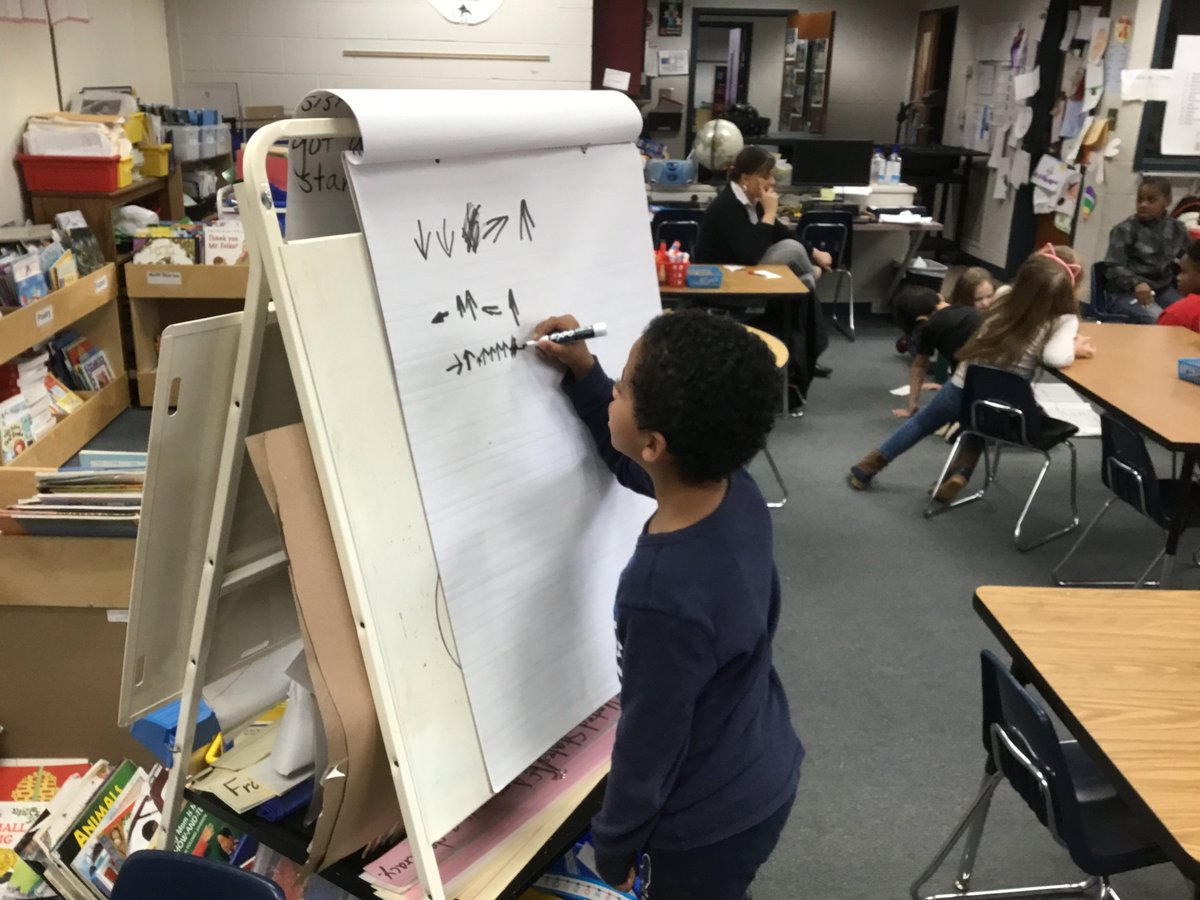kyla_jeter's tweet photo. We kicked things up a notch today in Ms. Moore's 1st grade class @cannonselem! We used the #beebots to review important vocabulary from their light & shadow unit in science & the students actually wrote their own code today! #D3Innovates #Spa3TechUp https://t.co/GUoTK5PEWe