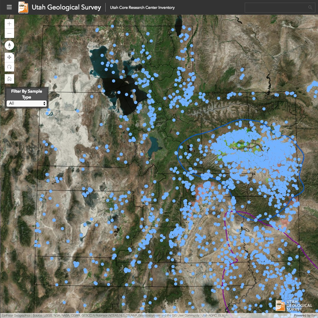 utahgeological's tweet image. The Utah Core Research Center&apos;s inventory is now available as an interactive web app. Explore this extensive collection of geologic core and cuttings using the searchable map or download the complete database - geology.utah.gov/apps/rockcore/… #utahgeology #geology #coresample