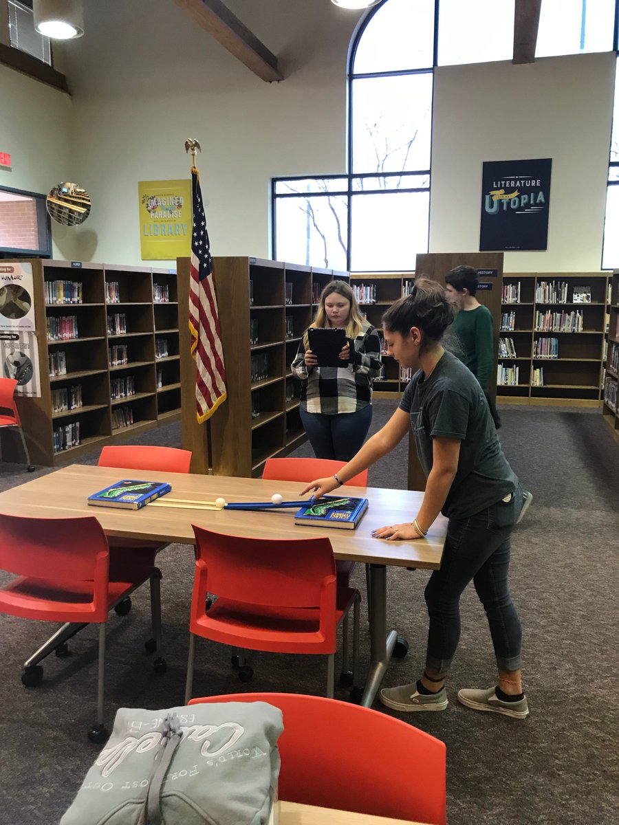 Students in Ms Smith's 8th grade <a href="/CTMS_Cougars/">Chisholm Trail MS</a> <a href="/RRISD_science/">RRISD Science</a> class using iMovie to record their examples of Newton's Laws of Motion #RRISD1family #RRISDtech <a href="/ctmslibrary/">CTMS LIBRARY</a>
