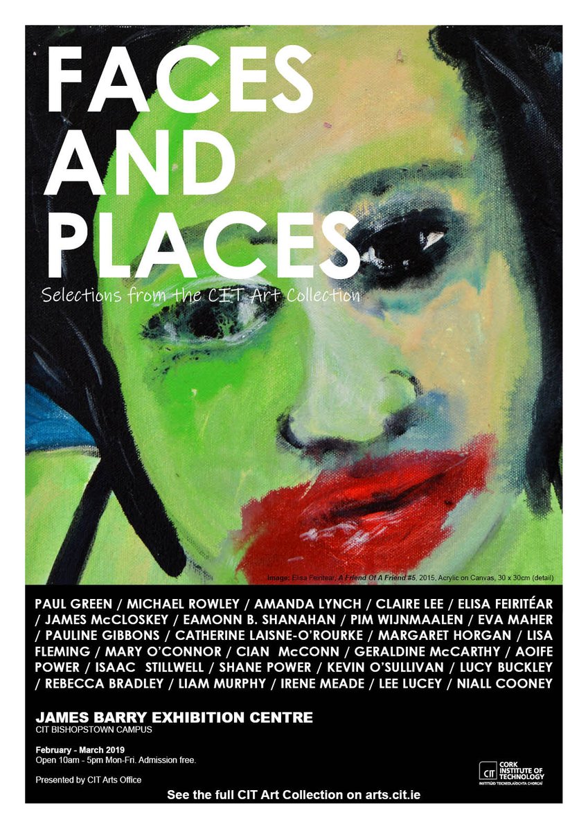 MTUArtsOffice's tweet photo. Some great events coming up next week in the #CITJBEC. An exhibition of CIT CCAD alumni Faces & Places, A talk by Holly Walsh (CITCCAD) Mon 18th Feb 1.10pm, and a clay workshop with @marthacashman Tues 19 Feb send an email to artsoffice@cit.ie to be put on the waiting list. https://t.co/Wyv9ibuHYX