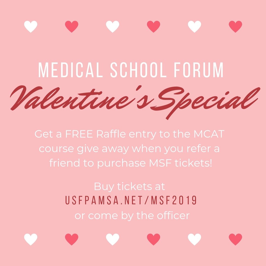 Our limited time Valentine's Special is here! Refer a friend to buy a Medical School Forum ticket &amp; you get an extra FREE entry to our $2500 Mcat course giveaway! #usfmsf