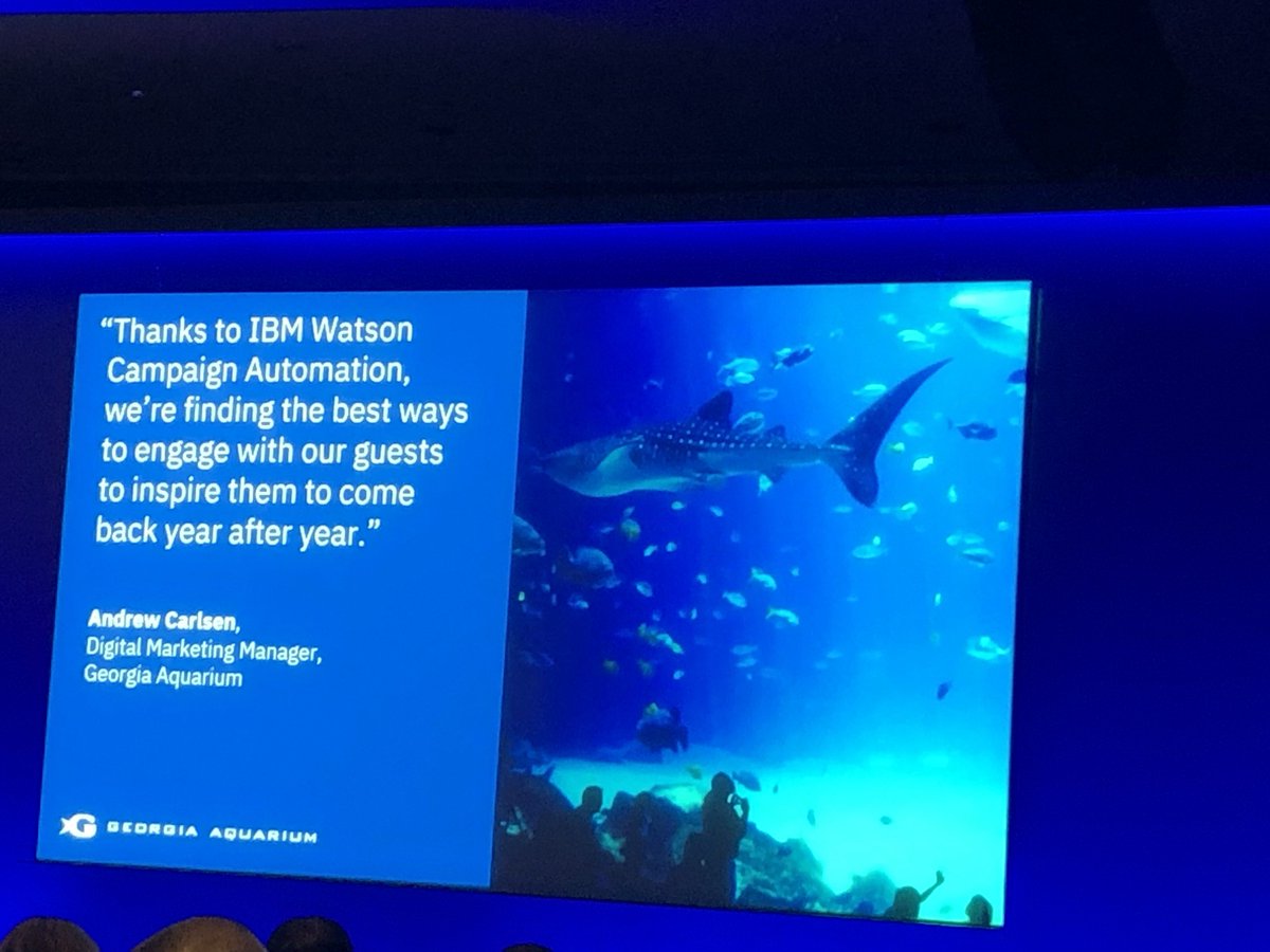 Our customer <a href="/GeorgiaAquarium/">Georgia Aquarium</a> who uses Campaign Automation gets a shout-out in <a href="/Inhicho/">Inhi Cho Suh</a>‘s keynote at #THINK2019. #WastonMarketing