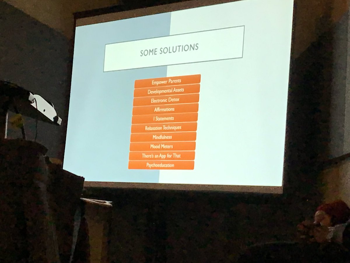Ms_Jackson_1's tweet photo. The lack of human interaction paired with the increase of social media usage tremendously impacts our students social interactions and how they communicate . Really enjoying this Anxiety and Stress in a Media Crazed World session! #TSCA19 #foreverlearner #CounselorCE https://t.co/4cwUPWueEr