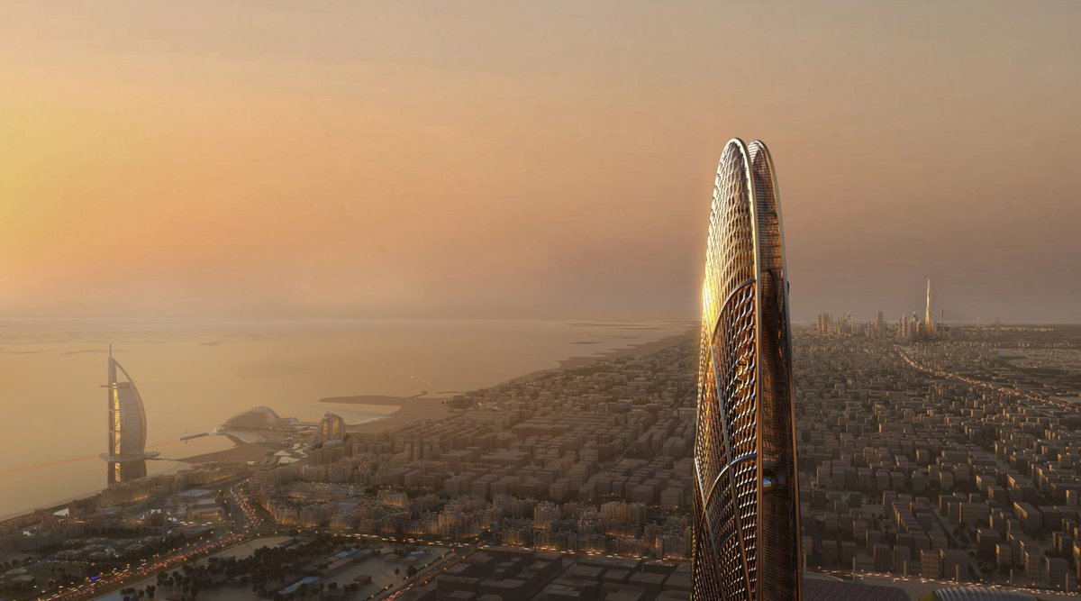 Can't wait to see this! 😎 Visuals have been released of Burj Jumeira, a 550-metre-tall tower in Dubai that will rise from a base adorned with the fingerprint of the emirate's ruler dezeen.com/2019/02/11/bur… #BurjJumeira #Jumeira #Dubai #DXB #travel #travelbloggers #SheikhZayedRoad