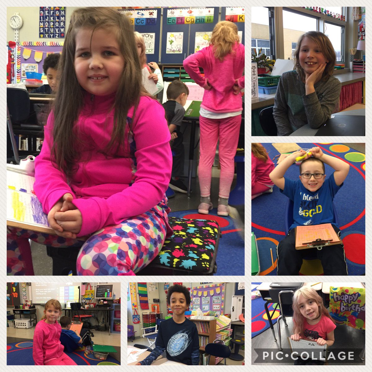 ShawTweeters's tweet photo. Hi!  My name is Maddie.  I'm a Guest Tweeter.  I got 20 Dojo points. Here are some pictures of us in math, Keyboarding without Tears, recess, and Ella's birthday. https://t.co/lMlp4Vc3ZB