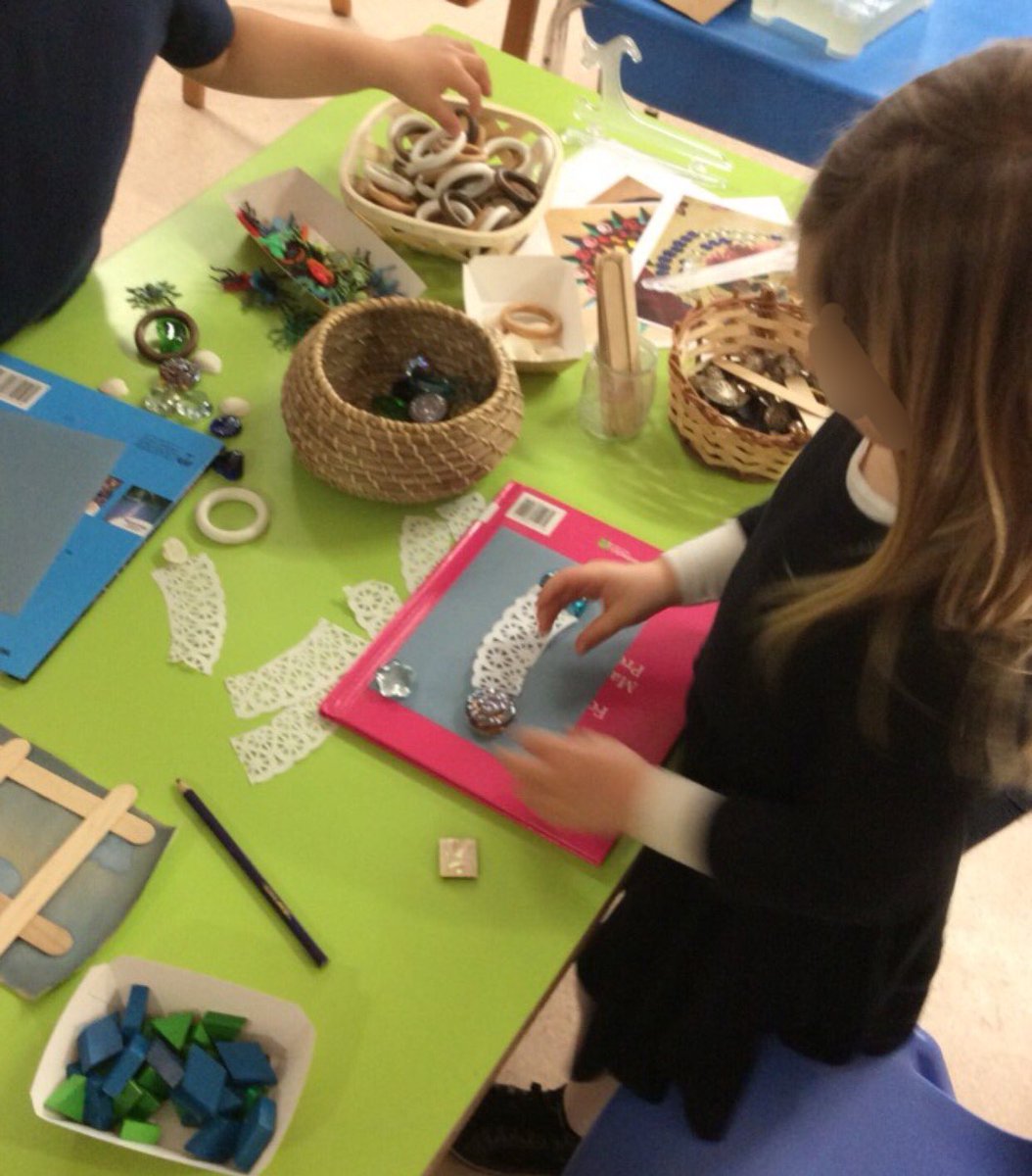 CaseyCrescenti's tweet photo. Loose parts, photosensitive cyanotype paper &amp; the bright Barcelona sunshine make for awesome sun art! Ss were so excited to develop these prints that extended their thinking on how solid objects block light. @ASBlearns #ECE #PreK https://t.co/vPuO7do6nL