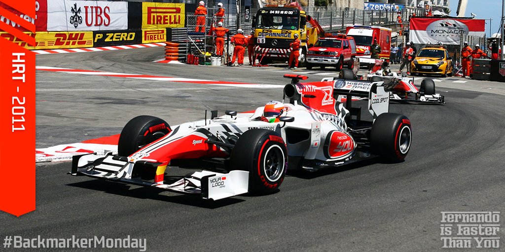 NandoisFaster's tweet photo. #F1 Let's start the week with some #BackmarkerMonday action!
Back in 2011, HRT brought us one of the most Backmarkerish liveries ever. ๐
#FIFTY https://t.co/DNxUwLhOPE