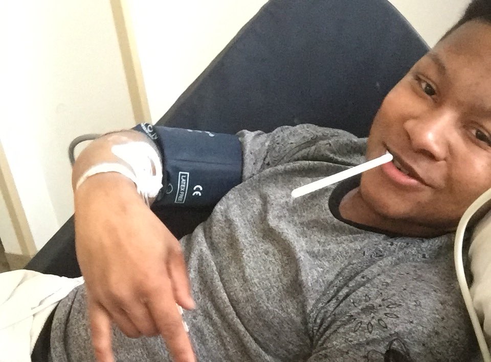 Nas_Jackson's tweet photo. Hard to believe I was in this hospital almost 2 years ago fighting. This is my last chemo treatment today for 6 months I’m thankful #Lupus https://t.co/zbCPG0ixxm