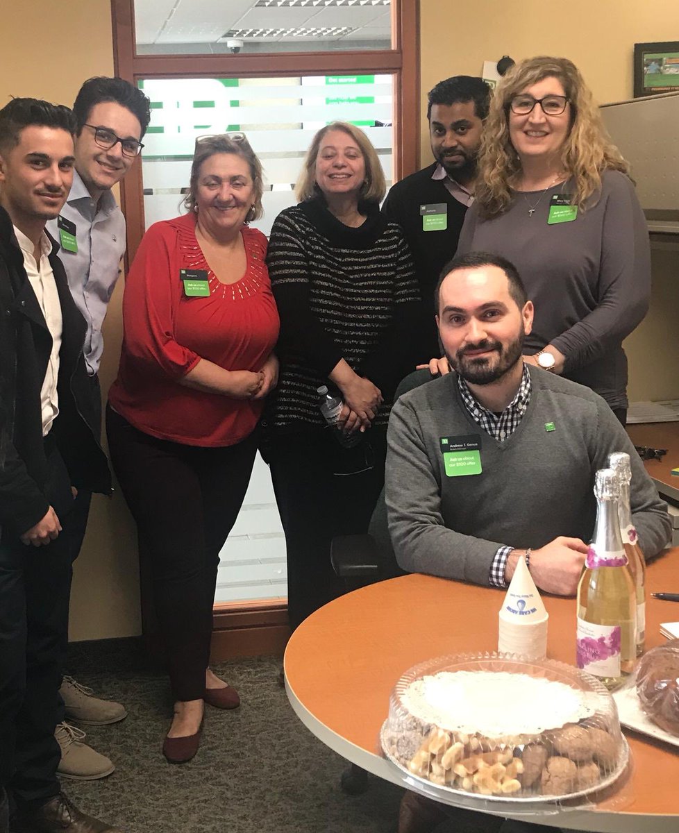 Celebrating our amazing BM today! Congratulations on your 1 year BM anniversary at BR 1889 #M27 #HeLastedOneWholeYear #WeAreLucky <a href="/Andrew_Genua/">Andrew</a> <a href="/NHenriques_TD/">Nelson Henriques</a> @AIacobelli_TD