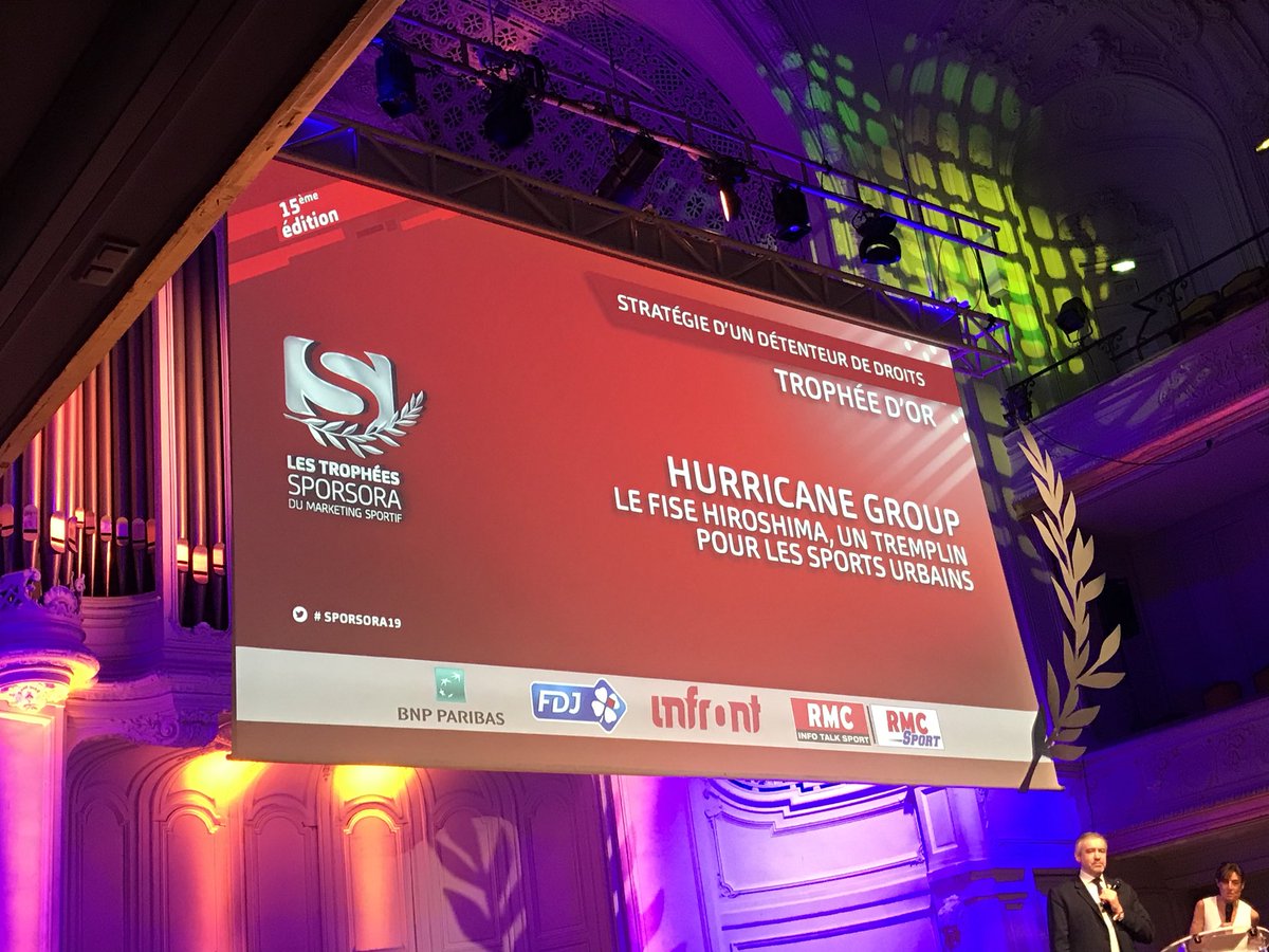 ServaneDorleans's tweet image. Catégorie « stratégie d’un détenteur de droits » : Trophée d’Or pour #HurricaneGroup, Argent pour @UTMBMontBlanc, Bronze @FFAthletisme #sponsoring #SportBusiness #sportbiz #SPORSORA19