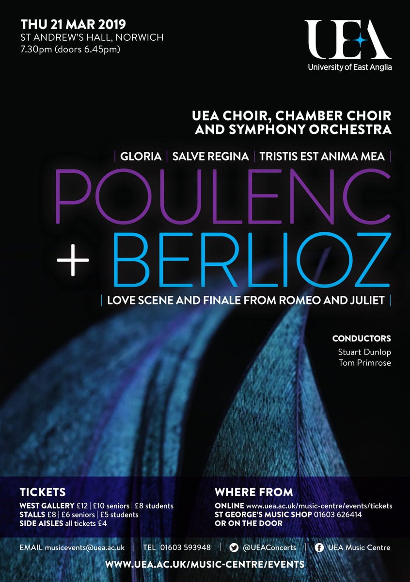 UEAConcerts's tweet photo. We’re excited to hear the two fantastic, prize-winning, soloists; Jenny Stafford (soprano) and Lancelot Nomura (bass) joining the choirs and orchestra at the Poulenc and Berlioz concert on 21st March. @jen_the_sop @lancelotnomura https://t.co/AOuKzkFfIE