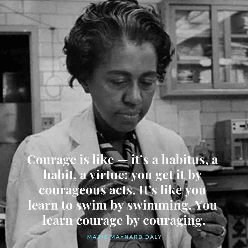 Challenge status quo in your personal and professional life. Progress is not made in stagnancy. Push yourself to be courageous and you'll find the success you've been craving!

#InternationalDayofWomenandGirlsinScience #BlackHistoryMonth #Courage #SuccessFactors #MondayMotivation