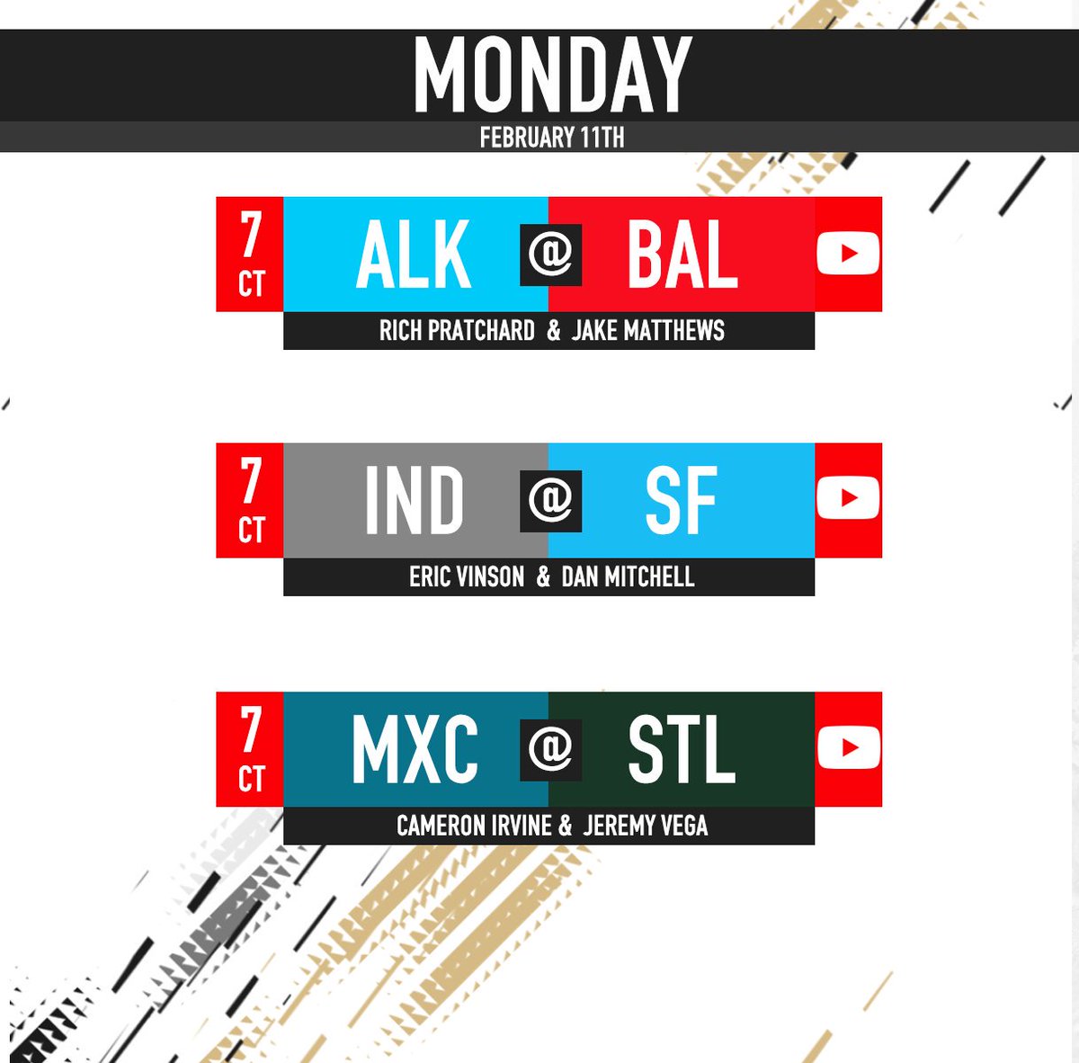 Indianapolis Spitfire (@indyspitfire) on Twitter photo The final night of Week 6 <a href="/simulationfl/">Simulation Football League</a> action starts tonight at 7:00pm CST. Tune in to watch us head to San Francisco for a #dogfight with the @SFLSharks.
#MakeAnImpact
📺youtu.be/ASpE6lHWHpw The final night of Week 6 <a href="/simulationfl/">Simulation Football League</a> action starts tonight at 7:00pm CST. Tune in to watch us head to San Francisco for a #dogfight with the @SFLSharks.
#MakeAnImpact
📺youtu.be/ASpE6lHWHpw