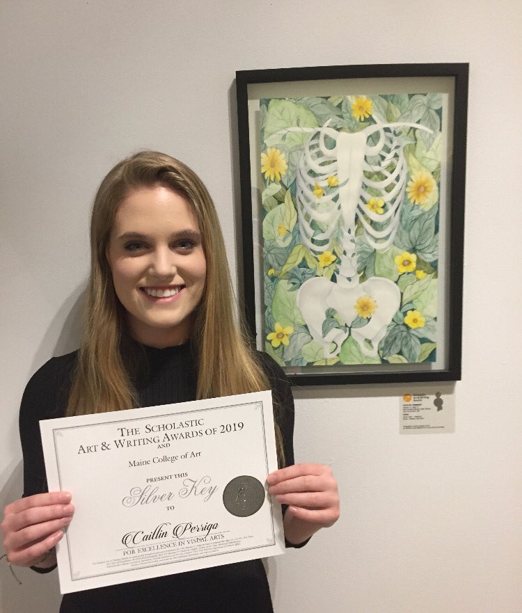 ehainesOOB_ART's tweet photo. Had the honor of attending the Scholastics awards this past weekend at Maine College of Art to celebrate Maine's outstanding high school visual artists. Congrats to Caitlin P for earning a Silver Key award for her painting, "Vines" ! 

#oobhsart #OOBSchools https://t.co/HRTypMJ1wT
