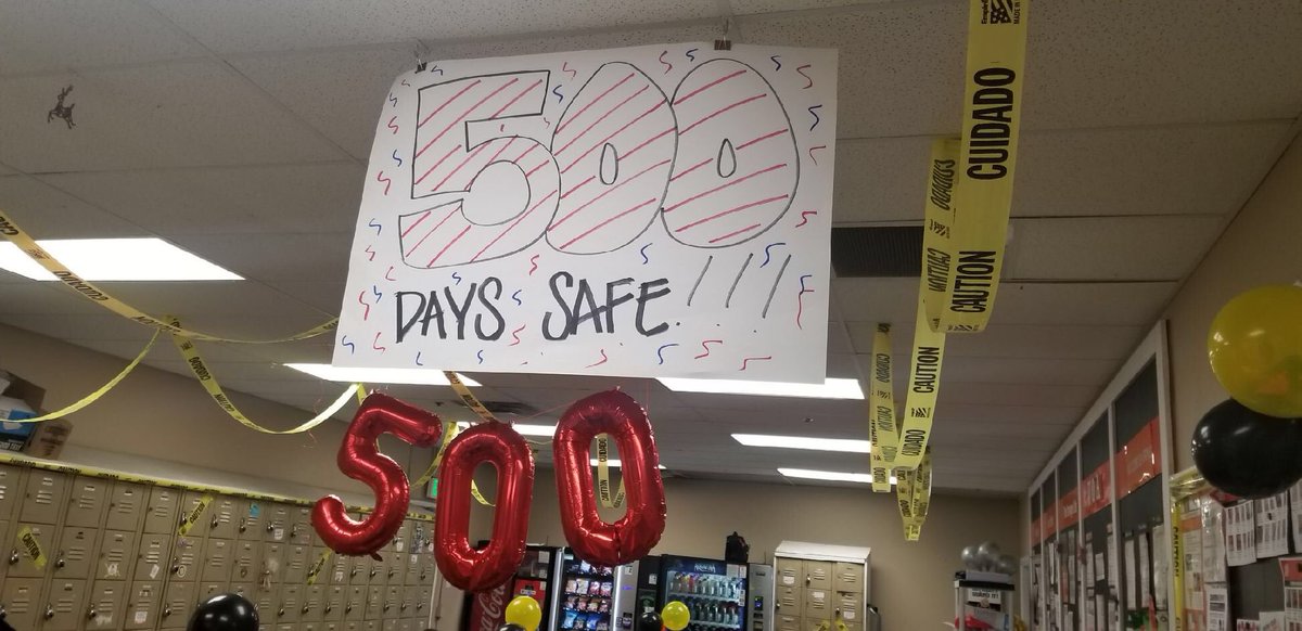 Great job reaching 500 days safe at store 8571!