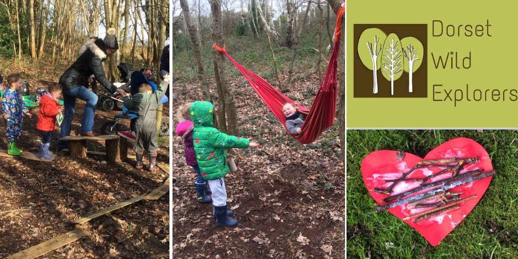 dorsetwildexpl's tweet photo. A fabulous morning of valentine crafting, hammock swinging, obstacle course building and mud pie making! Join us every Monday for Woodland Playgroup, between Bournemouth and Poole. #DorsetHour #forestschool #valentinecraft @Dorset_Hour https://t.co/efvgMpmO6r