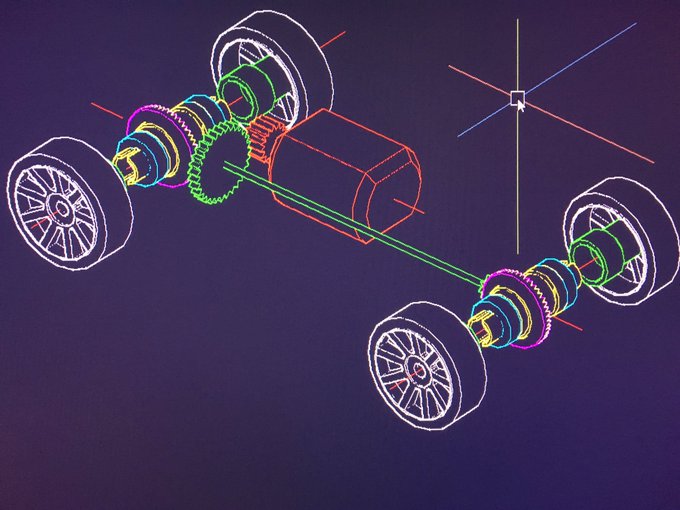 それっぽくなってきた。
ミニッツAWDを参考にしている。 