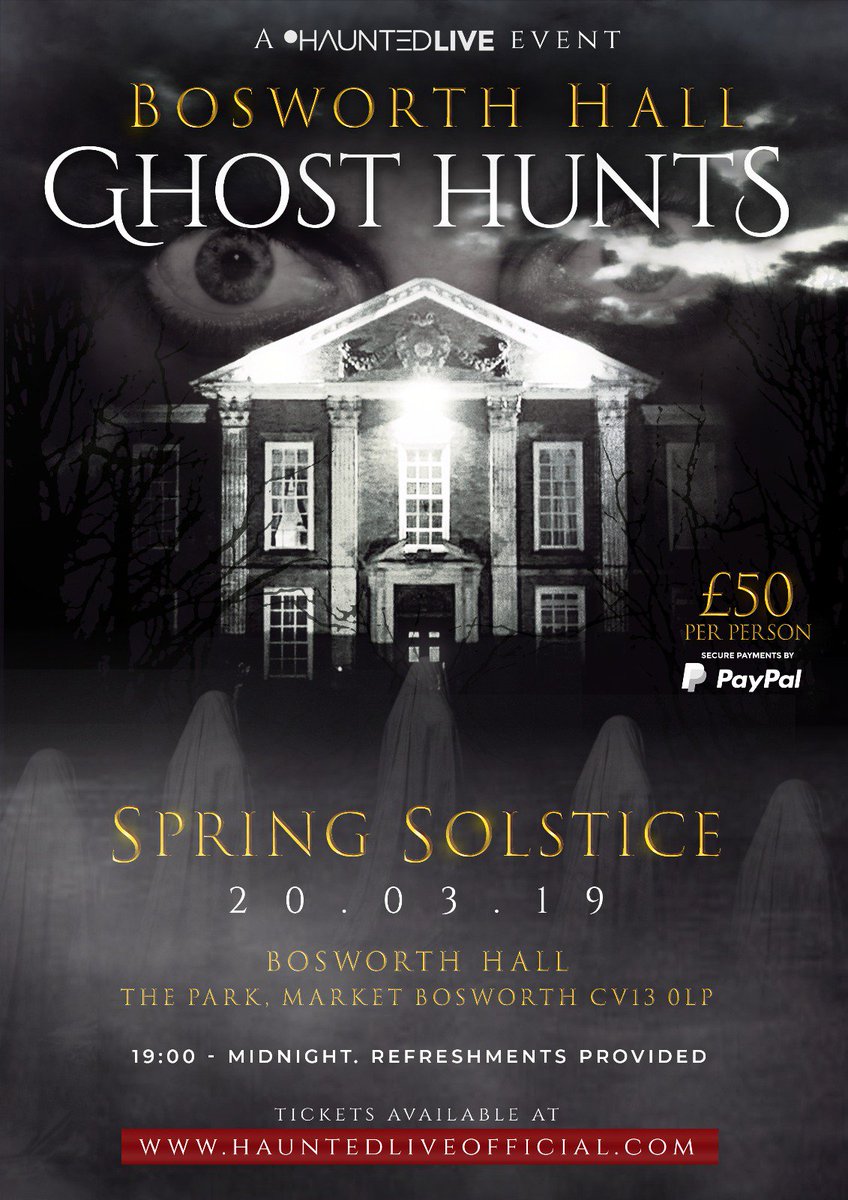 HauntedLIVE_'s tweet image. We are getting closer to our first event of the year at @BosworthHall 

Tickets are available for this amazing location.

Investigate the former Dixie family home wrecked by tragedy &amp;amp; the grounds for spirits of battles past.

Deposit options are available.
hauntddliveofficial.com