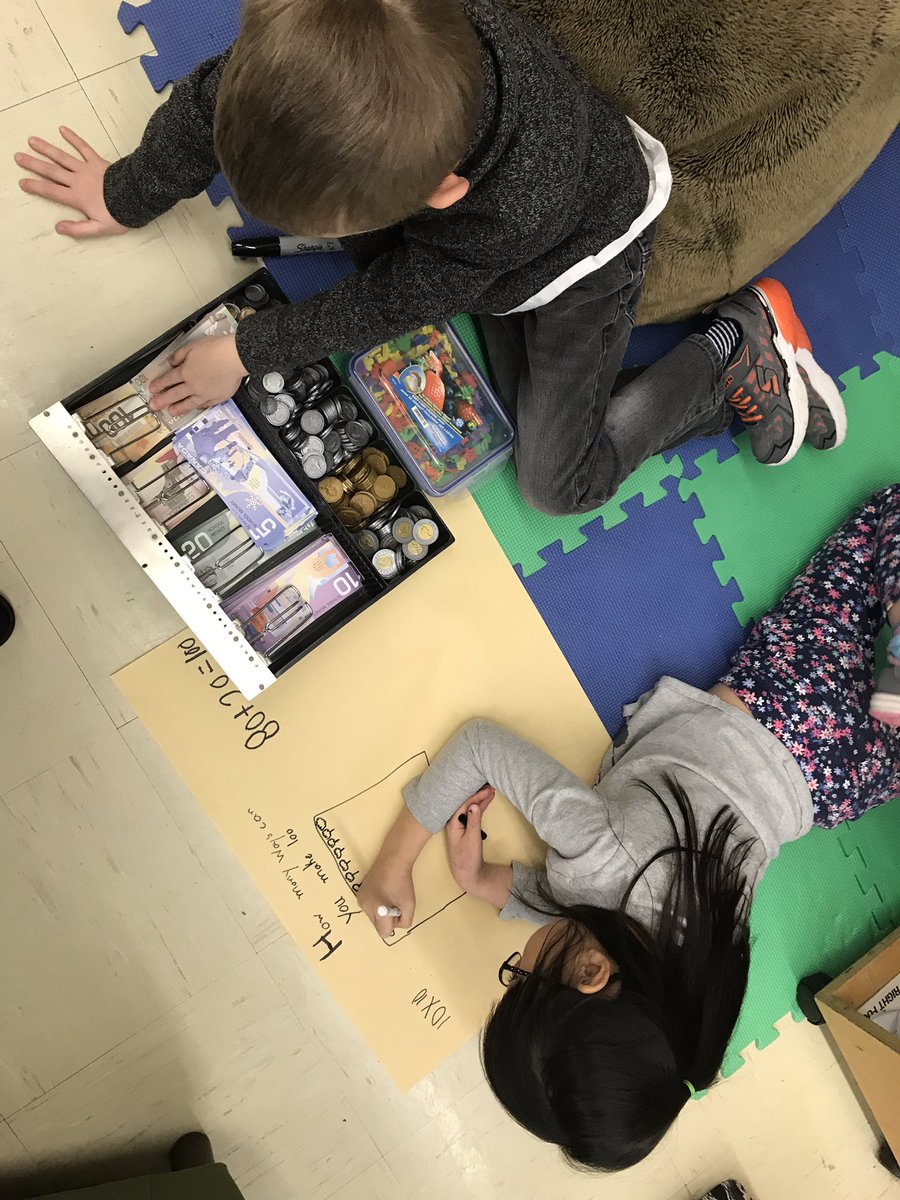 Composing and decomposing 100. Number fun in Mrs. Vyse’s 1/2 classroom.