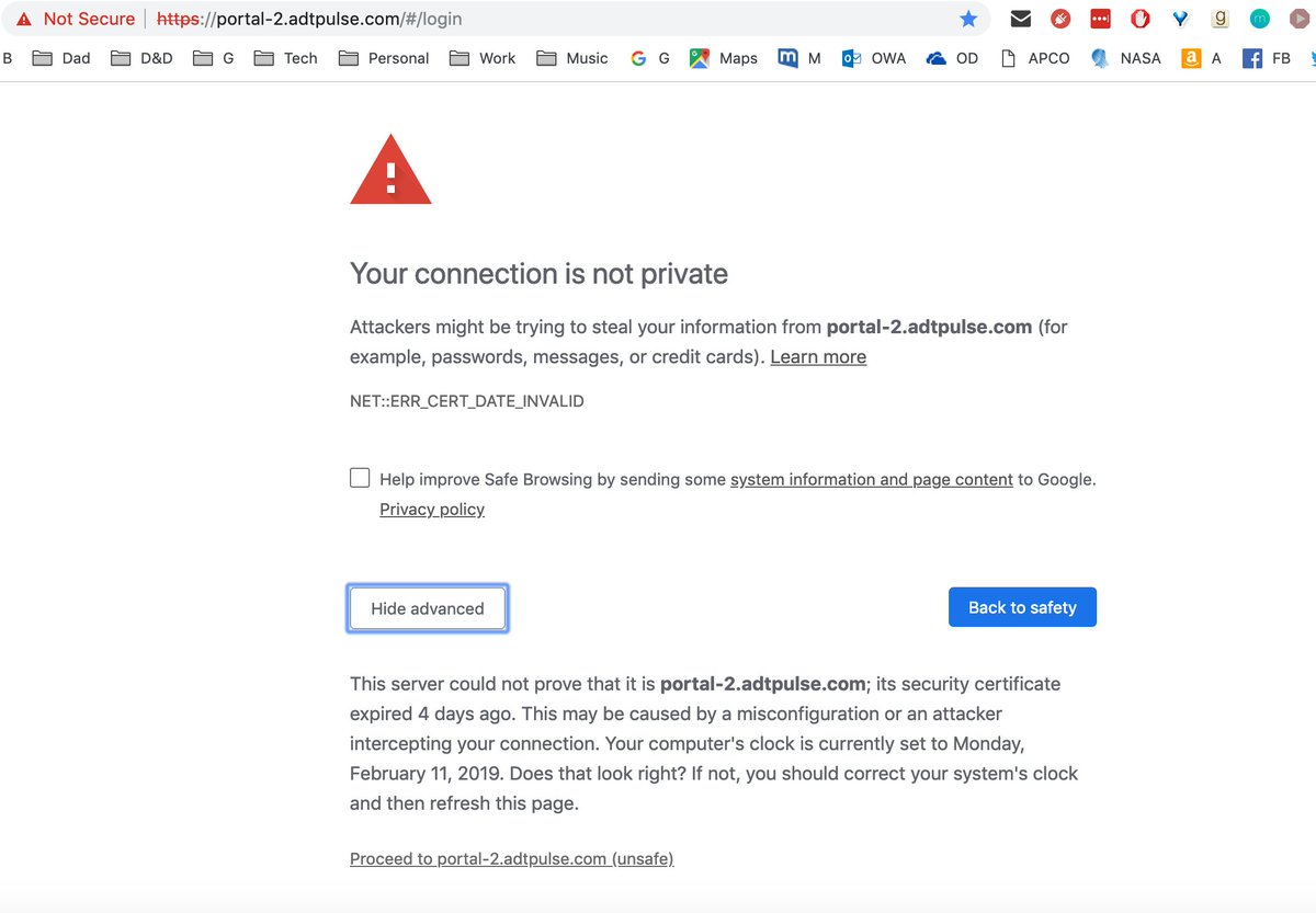 YouGotRossed's tweet image. @ADT.....um, a little scared to log into #ADTPulse portal w/ my credentials with an expired SSL. Please advise.