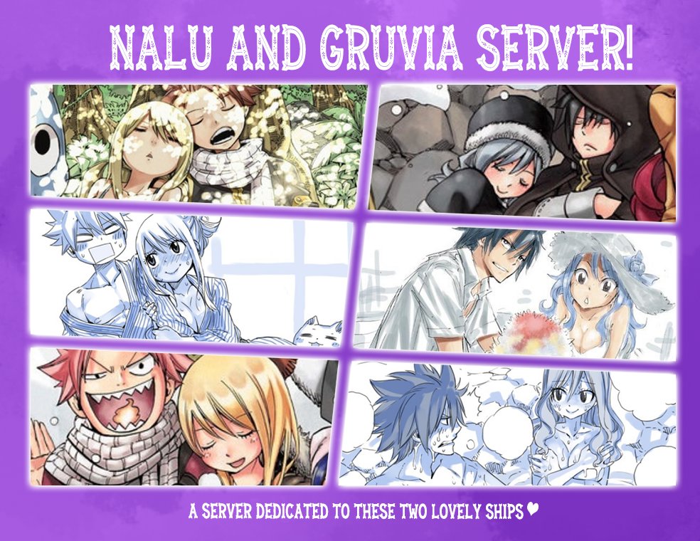 <a href="/locjuvia/">Juvia.Loc</a> 's server fused with us! so feel free to join a server about nalu and gruvia! discord.gg/3gXAbtC retweet this and let your friends know about their favorite ships gathered together! (banner credit goes to @Magnolia_726  )