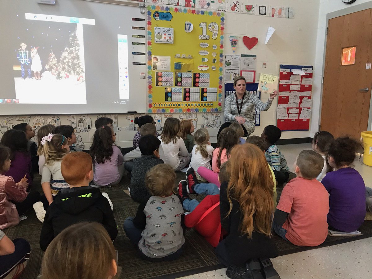 To celebrate Mo Willems's birthday, Ms. Lewis came to read one of his great stories to us today. <a href="/thewattswings/">Amy Watts</a> #seipeltsoars