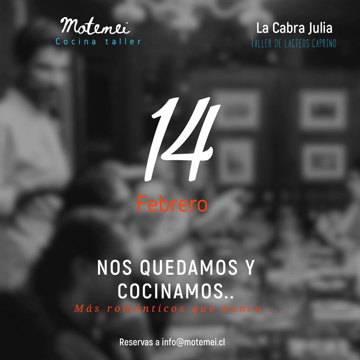 A pedido del público, cocinamos para uds este 14/2.
5 preparaciones con su armonía + degustación de nuestros quesos de @la_cabra_julia 
Cupos limitados.
Valor por persona $99.900.-
Preventa hasta 12/2 $83.300.-
Reservas a: info@motem.cl o al +56996395426
No diga que no le dijimos
