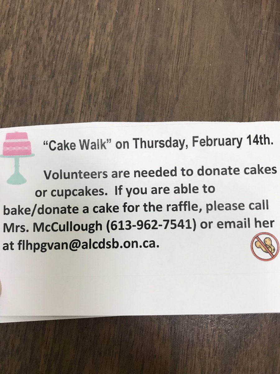 Looking for bakers!!  Our GV community is looking for peanut free cake donations for our annual GV Cake Walk!  Please contact Mrs McCullough if you can donate!  #welovecake