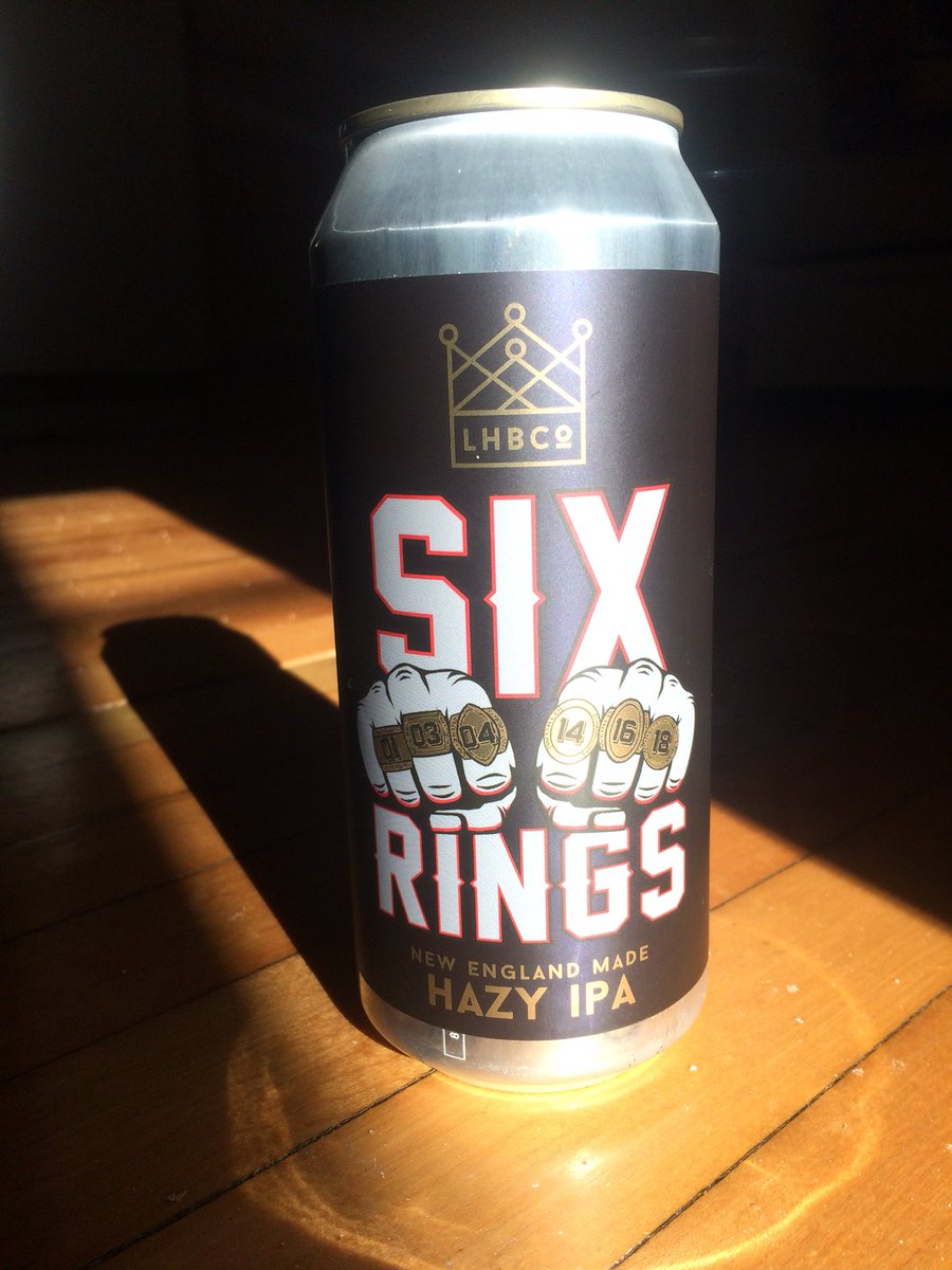 MassBrewBros's tweet photo. Got some bling for #MassBrewMonday @lordhobobrewing Six Rings Hazy IPA
#sixrings #anotherparade
#stillhere #NewEnglandPatriots https://t.co/PexIfJIXmH