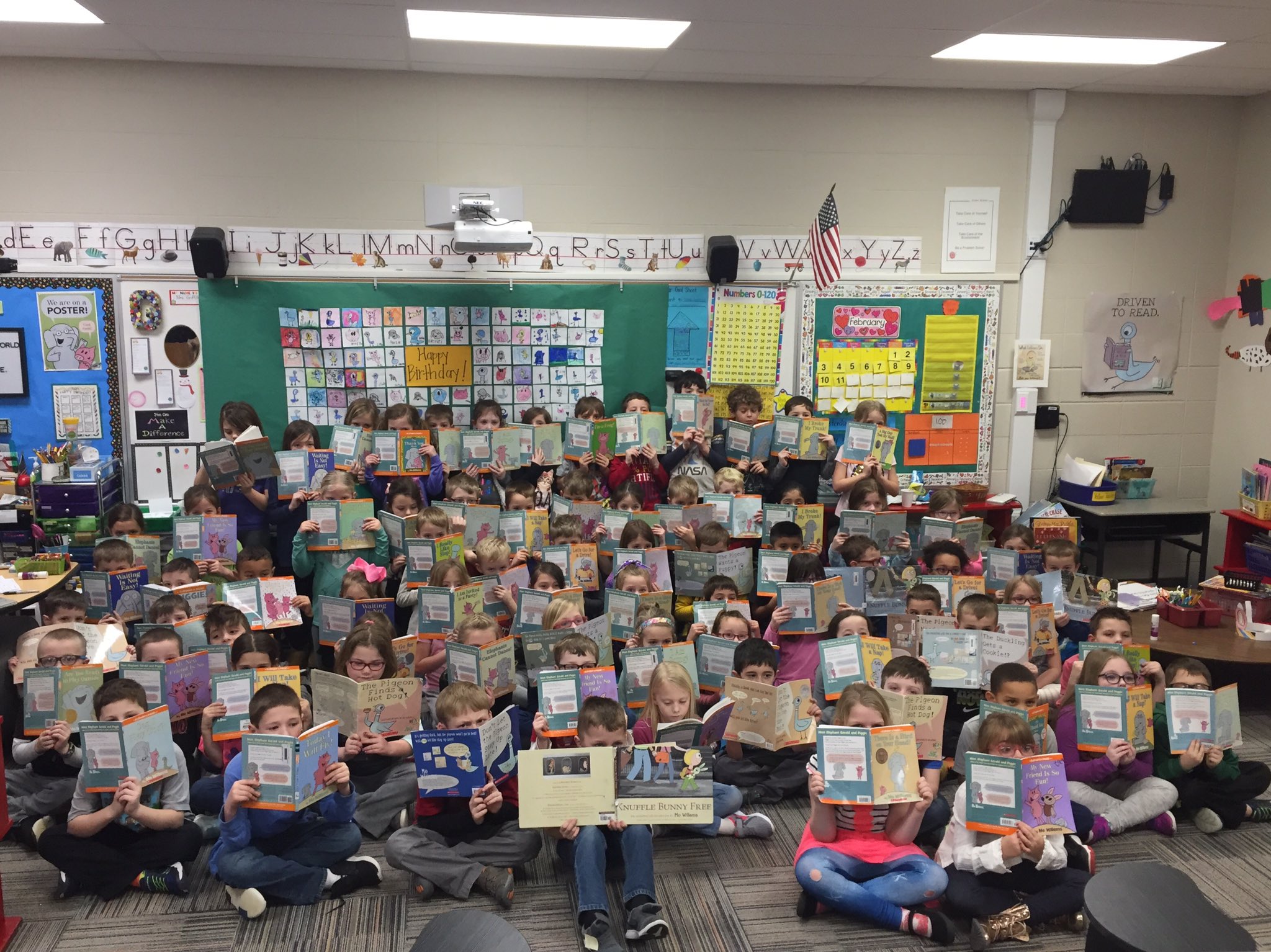 Happy birthday Mo Willems! From your Pigeon loving  first grade friends! 