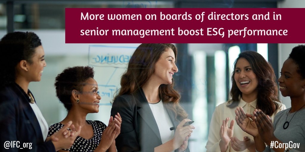 What is the connection between women business leaders and better #ESG performance? Learn here: wrld.bg/BTpr30nEVpN #CorpGov #sustainability