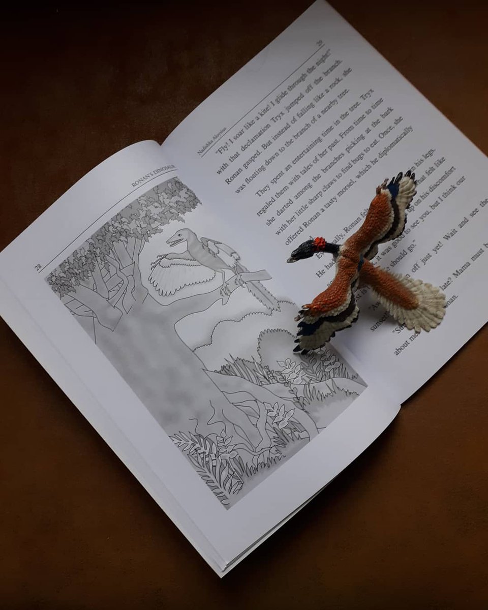 Our dinos reading about themselves in RONAN'S DINOSAUR #reading #kindle #kobo #nook #ibooks #booksforchildren #dinosaur #jurassic #mglit #srilanka #illustrations #artwork #books #kidslit #childrensbookclub