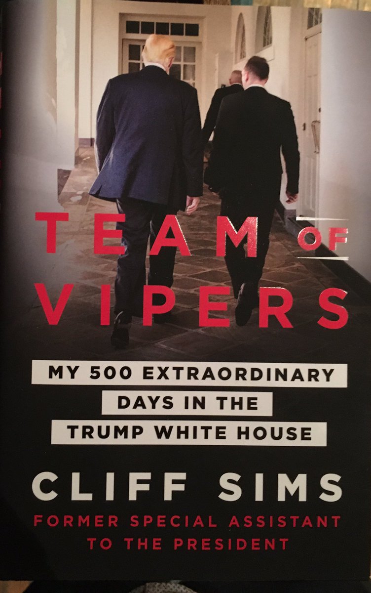 AndyOstroy's tweet photo. BREAKING: Former @realDonaldTrump aide and author @Cliff_Sims sues #Trump to stop him from trying to “silence” book promotion... #TeamOfVipers #CliffSims https://t.co/G6FhH5NS7h