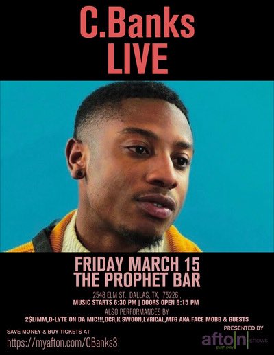 banksnowitzki's tweet photo. I’m live March 15th at the Prophet bar! For everybody who fw me go to this link to buy presale tickets! 

https://t.co/MsMAnbGK2b https://t.co/r8KZADJ744