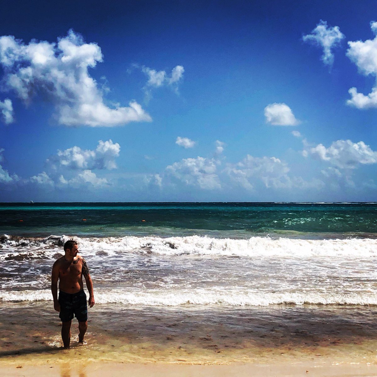 MikeyCornelius's tweet photo. After a few margaritas I told @livka13 I could swim to the other side - this is my walk of shame... https://t.co/ztUXDYruqA