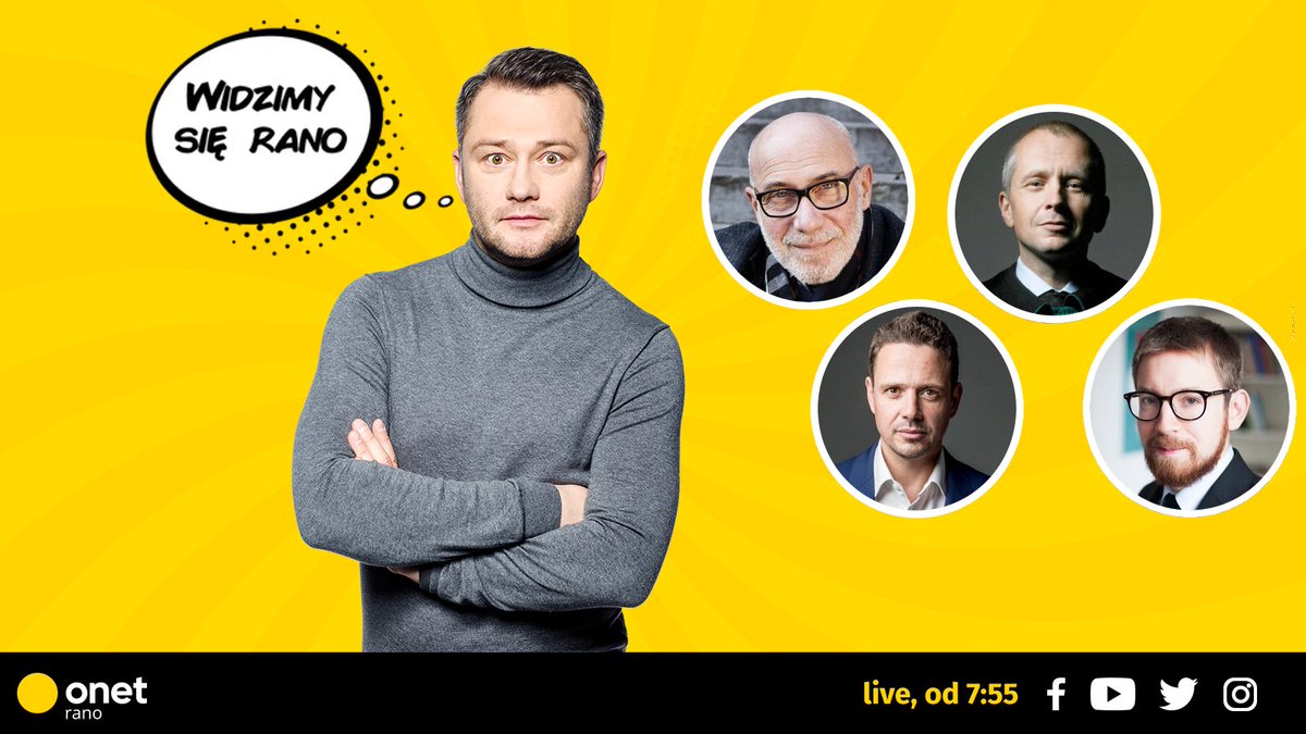 OnetRano's tweet photo. #OnetRANO poprowadzi @JaroslawKuzniar, a z nim:
🔸 Piotr Machalica - Aktor
🔸 mec. Jacek Dubois - Adwokat
🔸 @trzaskowski_ - Prezydent @warszawa
#Wiem jak bardzo Polacy są elastyczni na rynku pracy
🔸 Rafał Trzeciakowski - Ekonomista FOR
Startujemy o 7:55 ⏰ #190212 https://t.co/WFjrZreCKk
