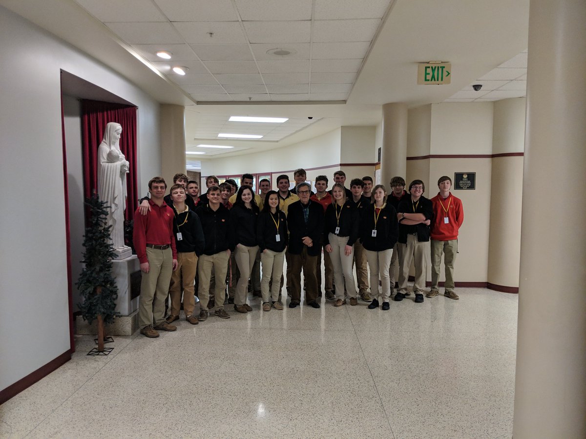 We were honored today to hear Mr. Fred Gross' personal story about escaping Nazi Germany as a Jewish child, and we are thankful that students from Evansville Christian joined us for this event. Special thanks also to CYPRESS for organizing Mr. Gross' visit. #MD70 #wildcatpride