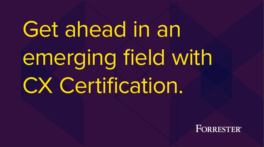 forrester's tweet photo. Customer experience skills are in demand. Strengthen your expertise: Try a two-week trial of Forrester’s #CX Foundations course. https://t.co/A7Il9HIqJS #career #CustExp https://t.co/TmrZRvUvql