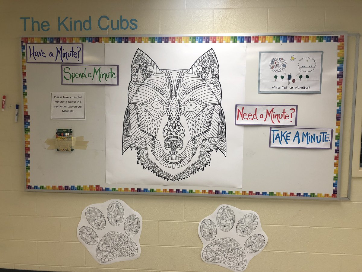 Bringing some school spirit to our Mindfulness Wall at <a href="/Wolves_927/">nicholaswilson@tvdsb</a>! The students did a fantastic job with the last mandalas (and they were great for the extra cold indoor recess days!).  @MLSchoolHealth <a href="/TVDSB/">Thames Valley DSB</a> <a href="/TVDSB_MH/">TVDSBMentalHealth</a>