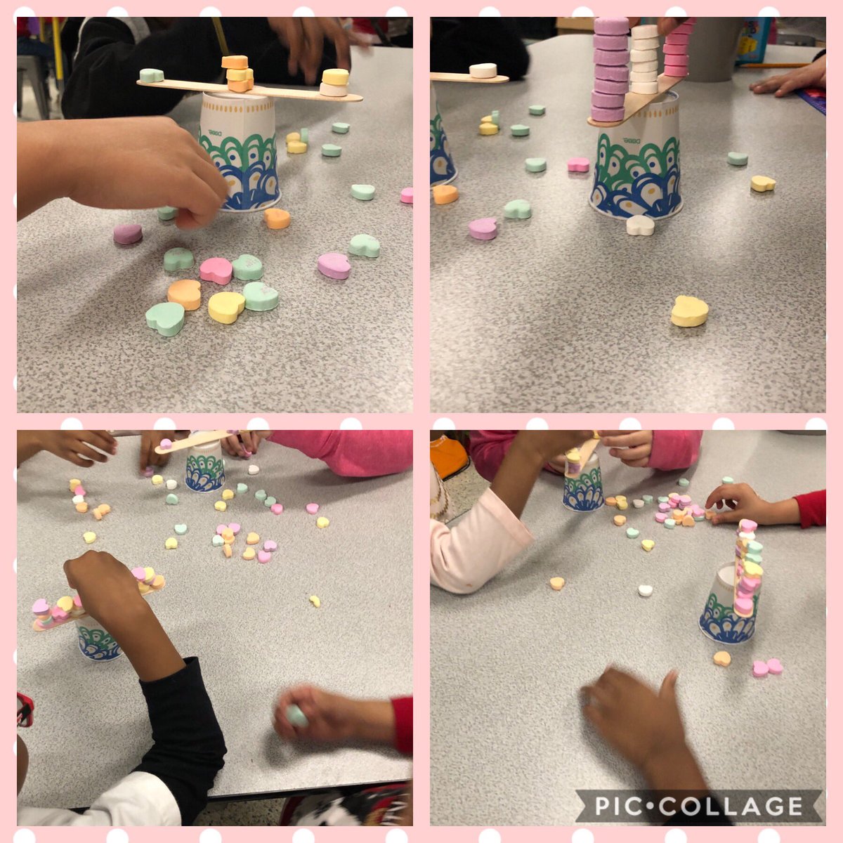 Elem_InnovaSHAN's tweet photo. This week is all about #ValentinesDaySTEM challenges. Our littlest wildcats used conversation hearts to sort, count, build towers, and explore balance and expand their vocabulary! @Henrico_Steam #hlp #kindergartenSTEM #idreamofsteaming https://t.co/SnxaMN79q4